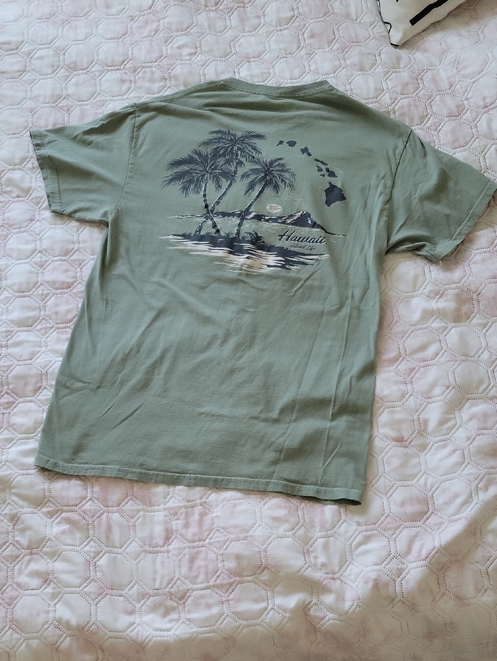 Olive Green Hawaii Palm Short Sleeve Tee